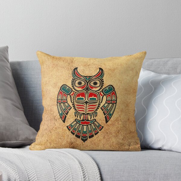 Item preview, Red and Teal Blue Haida Spirit Owl designed and sold by JeffBartels.