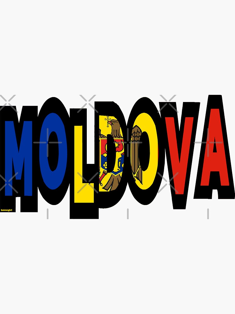 "Moldova Font with Moldovan Flag" Sticker by Havocgirl | Redbubble