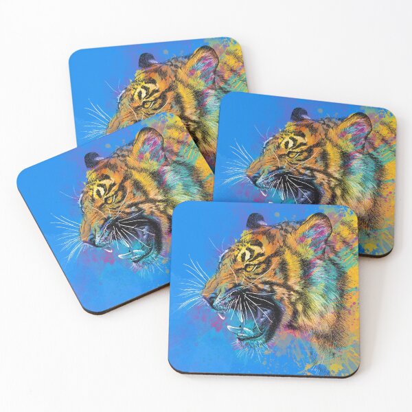 Item preview, Roaring Tiger Colorful Illustration Wild Animal designed and sold by Olga Shvartsur.