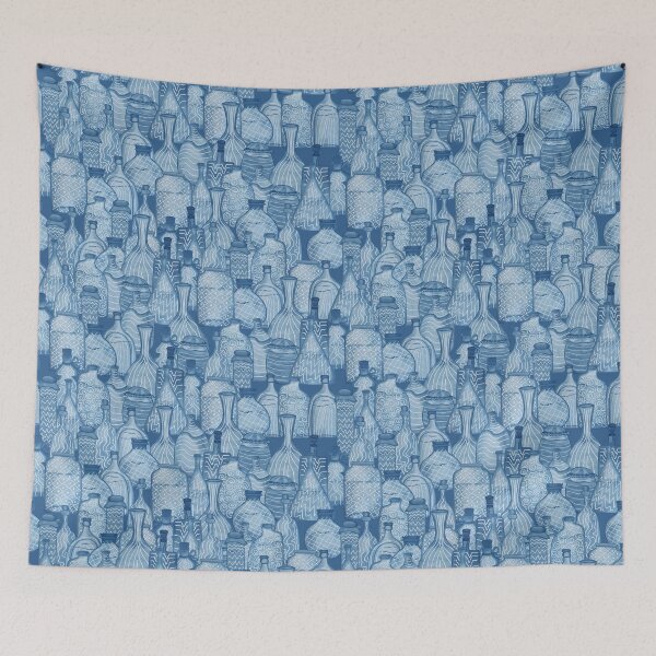 Item preview, blue bottles designed and sold by AvotArt.