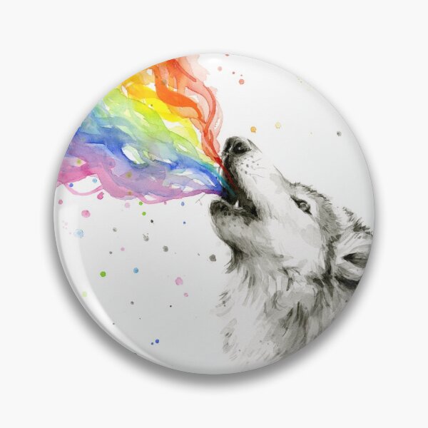 Item preview, Wolf Howling Rainbow  designed and sold by Olga Shvartsur.