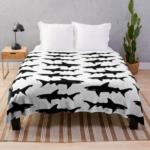 Item preview, Shark Pattern in Black and  White designed and sold by AntiqueImages.