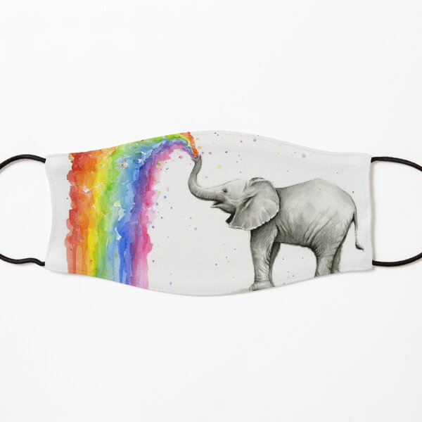 Baby Elephant Spraying Rainbow Kids Mask
