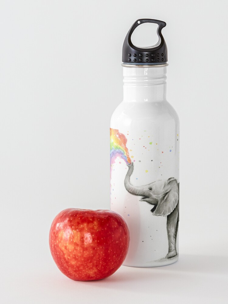 Alternate view of Baby Elephant Spraying Rainbow Water Bottle