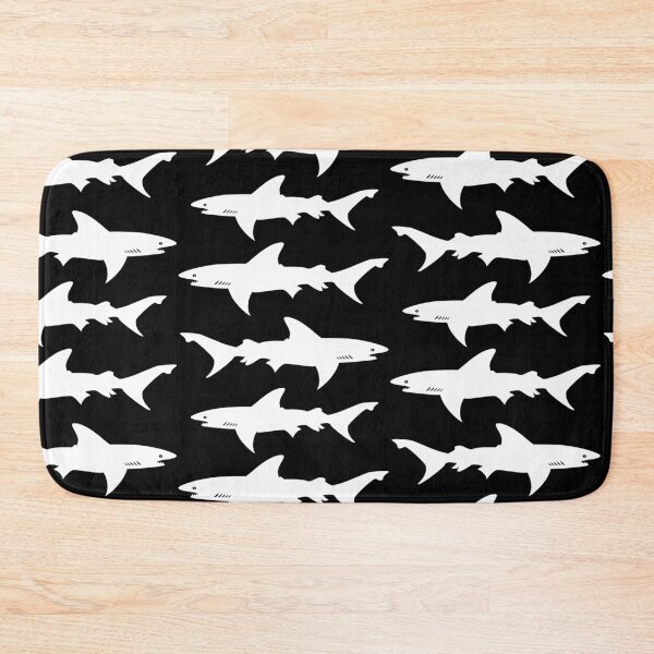 Item preview, Great White Sharks Black and White Pattern designed and sold by AntiqueImages.