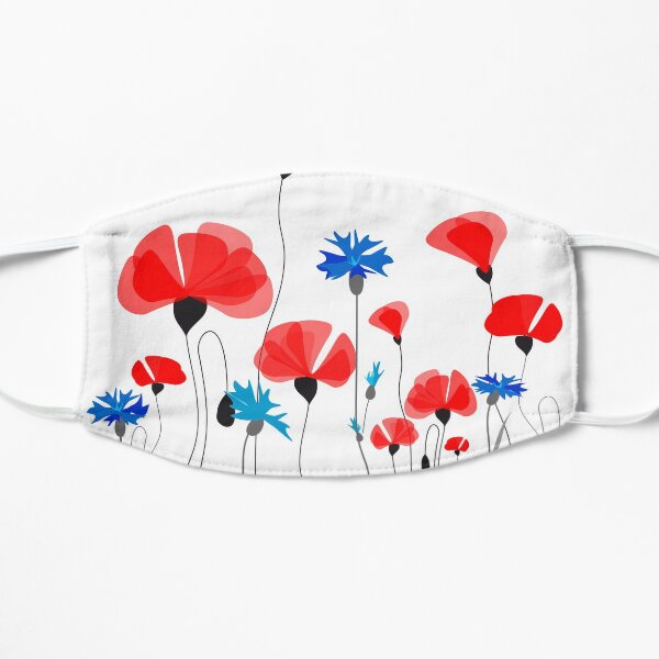 Poppies & Cornflowers #RBSTAYCAY #Redbubble Small Mask