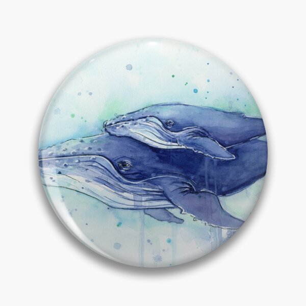 Item preview, Humpback Whale Mom and Baby Painting designed and sold by Olga Shvartsur.