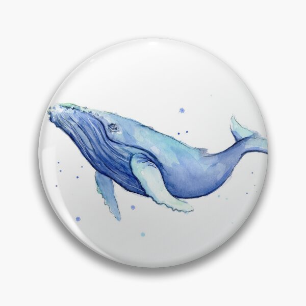 Item preview, Humpback Whale Blue Watercolor Painting designed and sold by Olga Shvartsur.