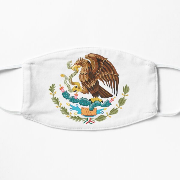 MEXICO. MEXICAN. EAGLE SYMBOL, Mexican Flag, Flag of Mexico, Bandera de México, Pure & simple. Flat Mask