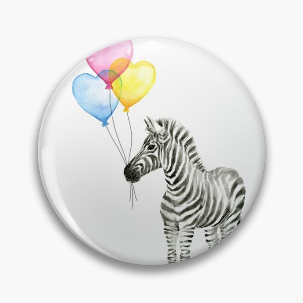 Item preview, Zebra Watercolor Baby Animal with Balloons for Nursery designed and sold by Olga Shvartsur.