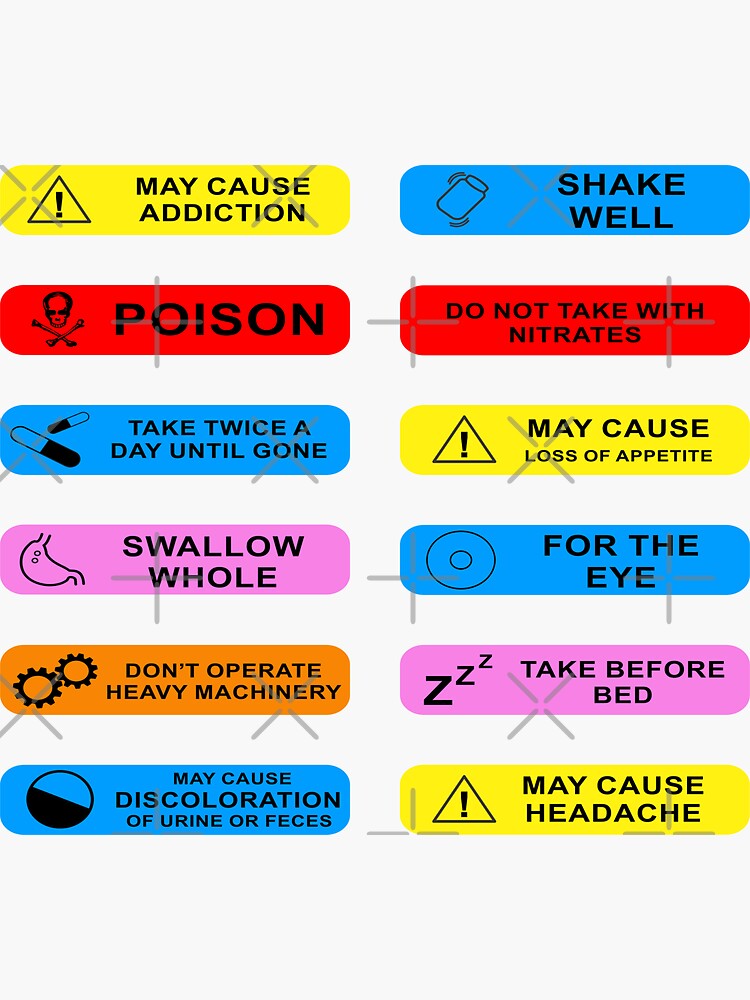 A-30D Warning Labels for Prescription Containers