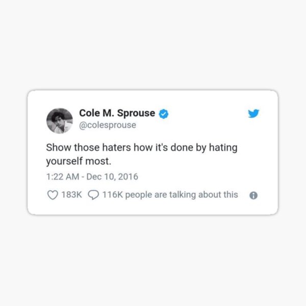 Artikel-Vorschau von Cole Sprouse Hater Tweet, designt und verkauft von caitlind23.