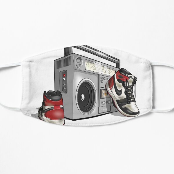 Gráfico de baloncesto hip-hop vintage Mascarilla plana