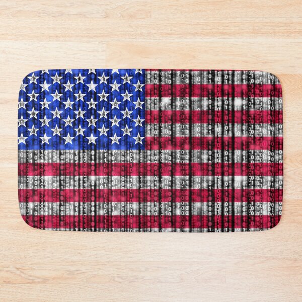 Item preview, Digital stream binary American flag designed and sold by NerdySherds.