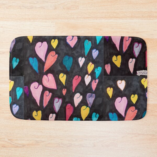 Item preview, Hearts in color on a large black background designed and sold by ThereseLyssia.