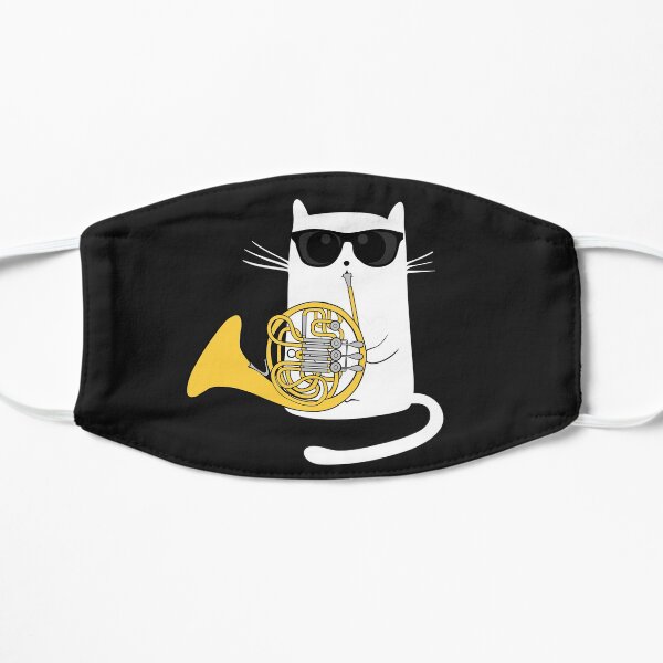 Jazz Cat Playing French Horn - Cool Smooth T-Shirt Mask