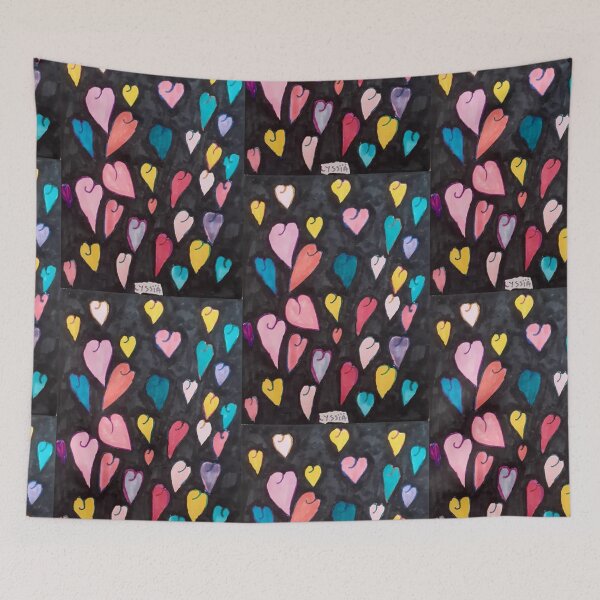 Item preview, Copy of Hearts in color on black background medium size designed and sold by ThereseLyssia.