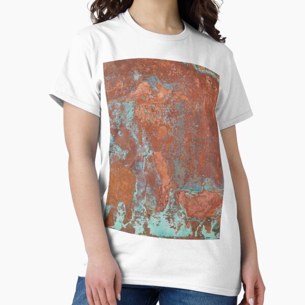 Tarnished Metal Copper Texture - Natural Marbling Industrial Art Classic T-Shirt