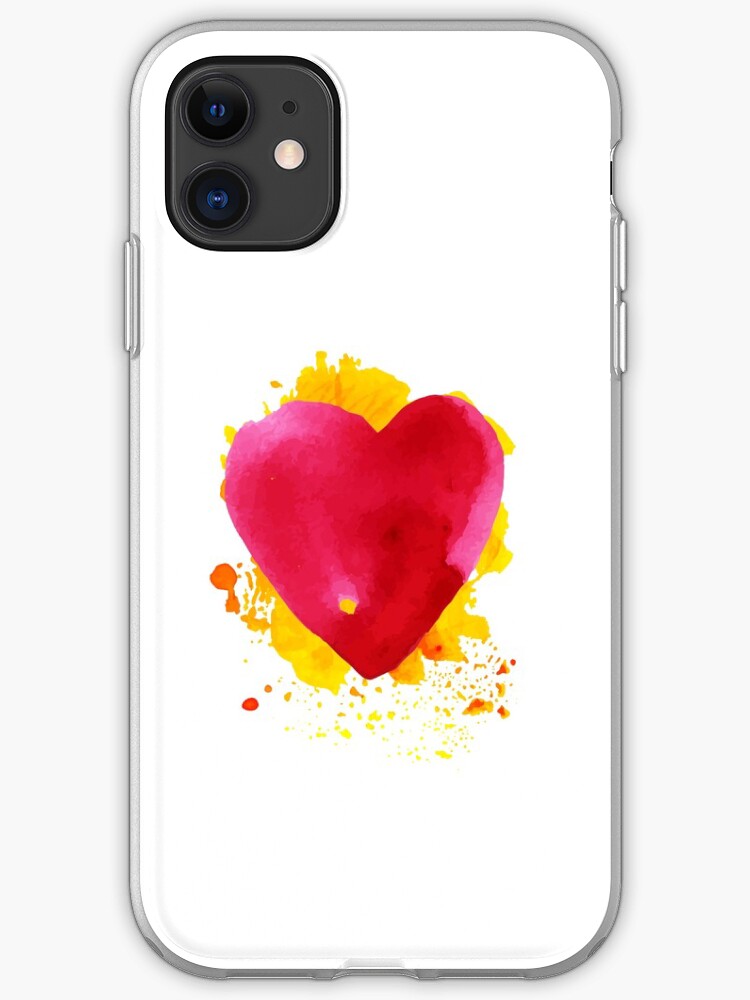 "Watercolor red heart" iPhone Case & Cover by 1317 Redbubble