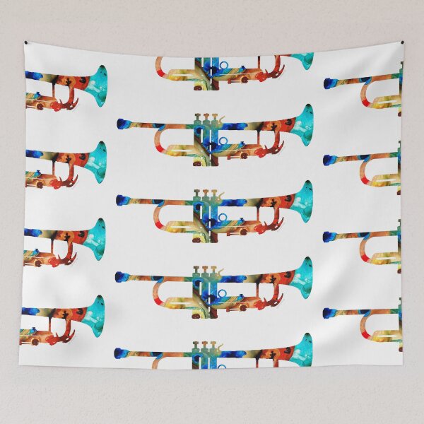 Item preview, Colorful Trumpet Art By Sharon Cummings designed and sold by Sharon Cummings Art.
