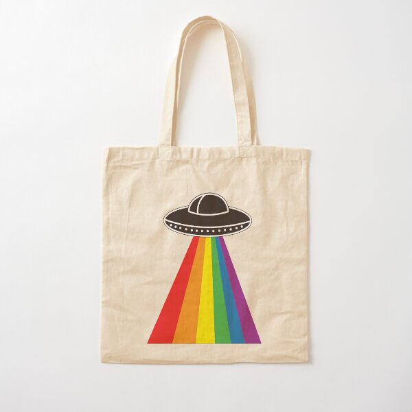 UFO Rainbow Cotton Tote Bag