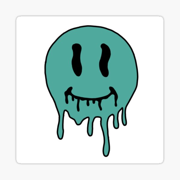 Melting Smiley Face Stickers | Redbubble