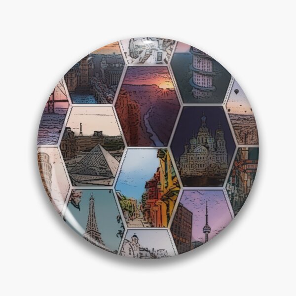 Item preview, "Travel All Around the World" Hexagon Pattern Design designed and sold by angielovely.
