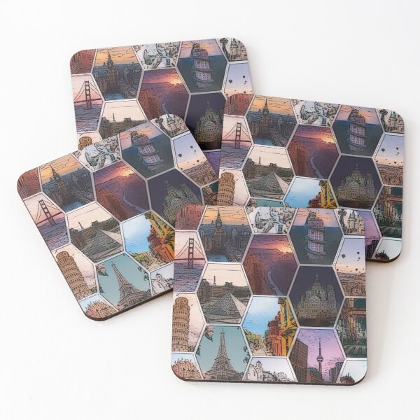 Item preview, "Travel All Around the World" Hexagon Pattern Design designed and sold by angielovely.