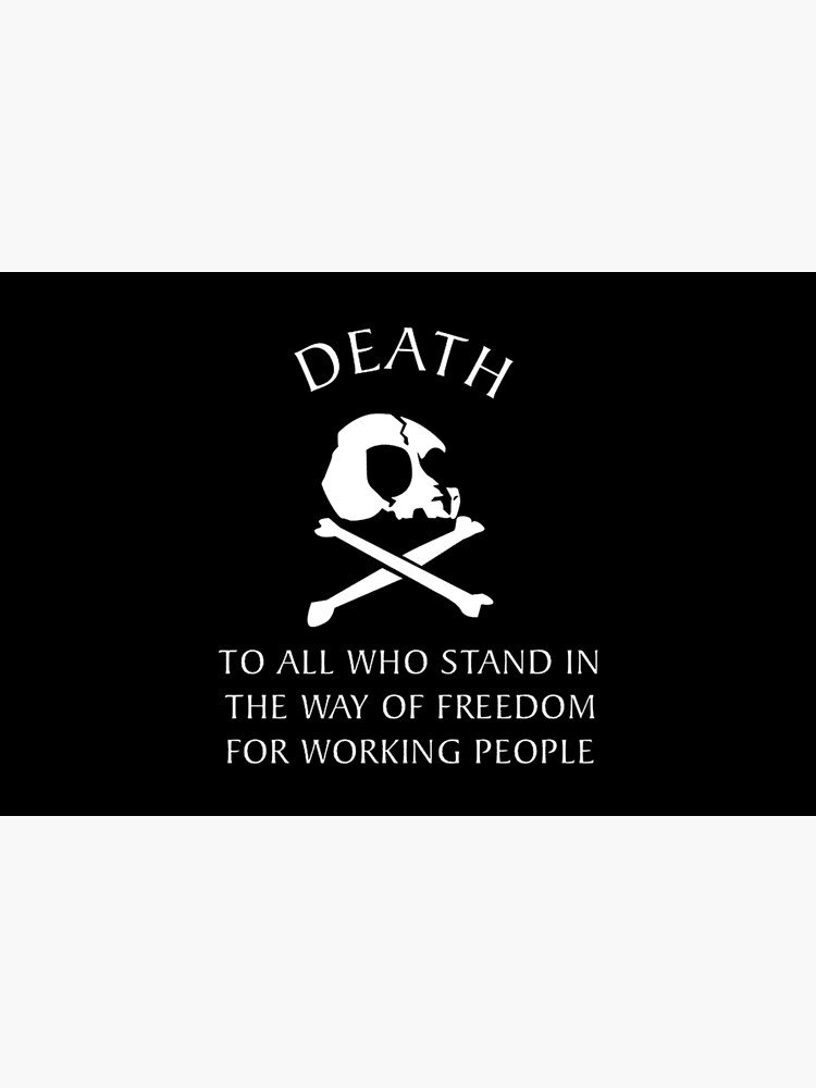 Death To All Those Who Stand In The Way Of The Working People English Translation Of Flag Of The Ukrainian Black Army Of The The Free Territory 1917 1921 Greeting Card By