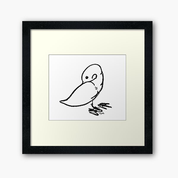Duck scratching Framed Art Print