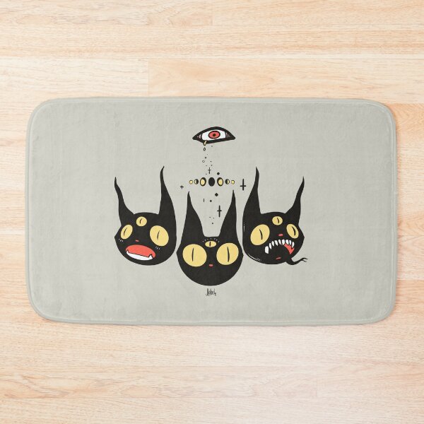 Item preview, Three Strange Cat Heads. Gothic Dark Art designed and sold by cellsdividing.