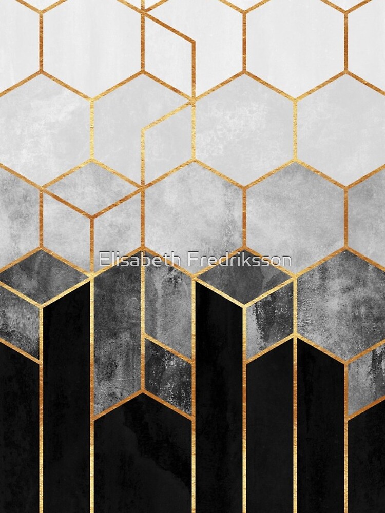 Thumbnail 4 of 4, iPhone Case, Charcoal Hexagons designed and sold by Elisabeth Fredriksson.