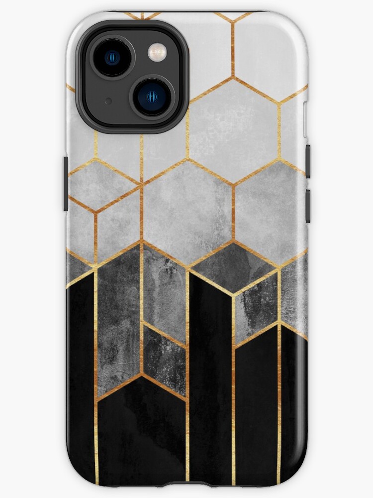 Thumbnail 1 of 4, iPhone Case, Charcoal Hexagons designed and sold by Elisabeth Fredriksson.
