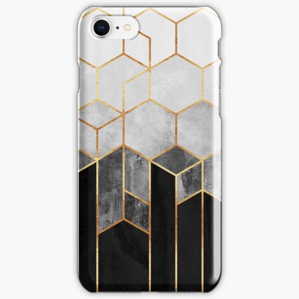 Hexagones de charbon de bois Coque rigide iPhone