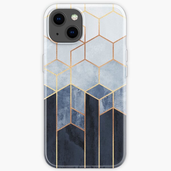 Soft Blue Hexagons iPhone Soft Case