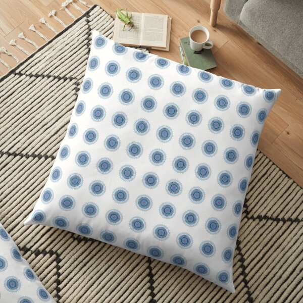Blue Gray Lace Doiley Floor Pillow