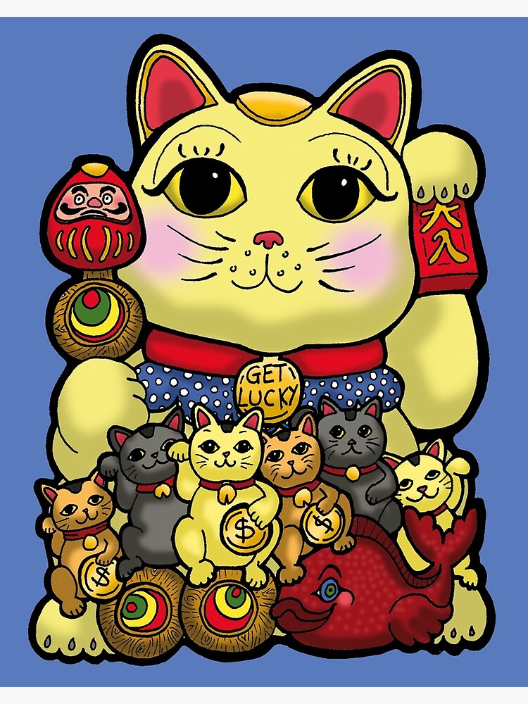 Lucky Cat and Kittens Maneki Neko