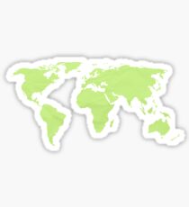 Simple Green World Map Sticker