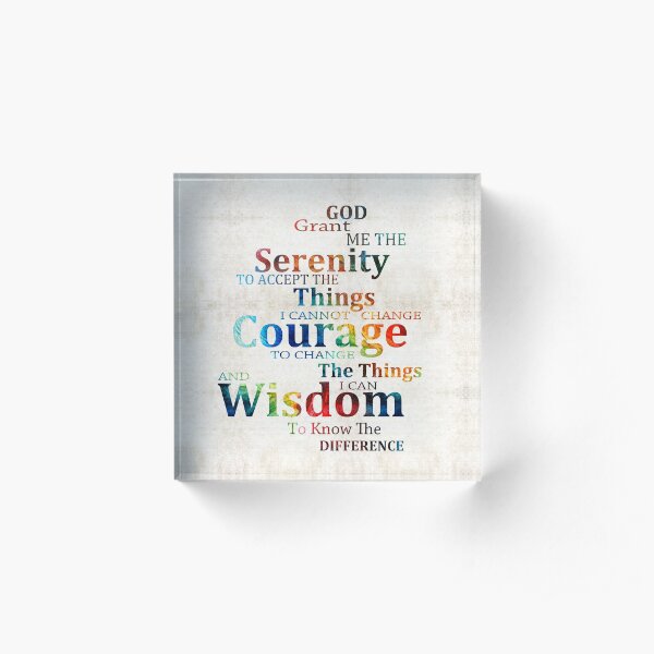 Colorful Serenity Prayer by Sharon Cummings Acrylic Block