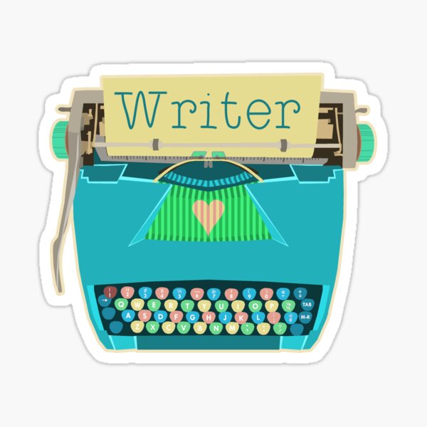 Vista previa del artículo con la obra «Máquina de escribir retro para escritores Aqua azul moderno de mediados de siglo», diseñado y vendido por emkayhess.