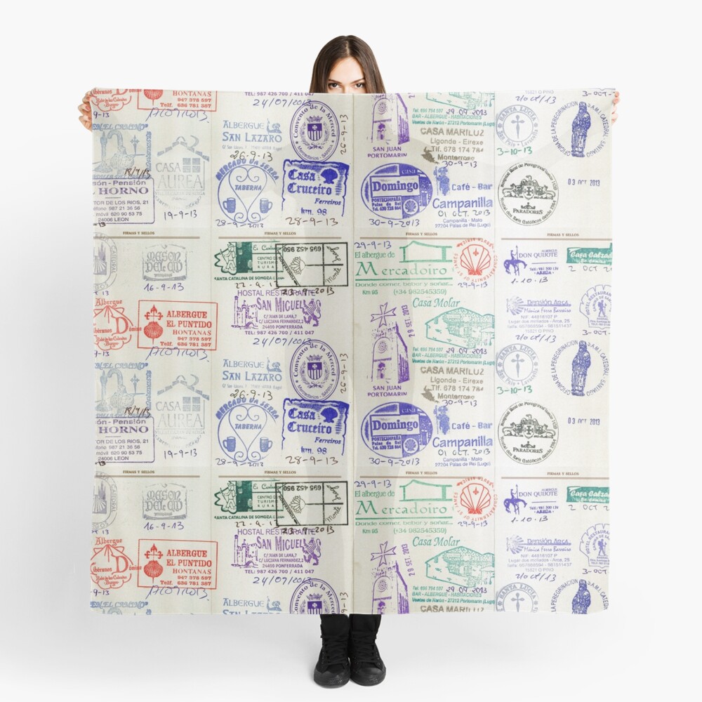 Camino de Santiago pilgrim's credential Scarf