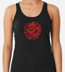 Traditional Red Chinese Dragon Circle Racerback Tank Top