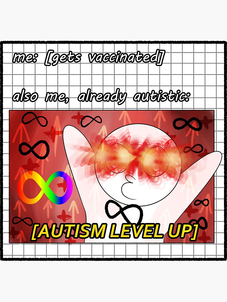 "Autism Level Up!" Sticker by iicckyo Redbubble