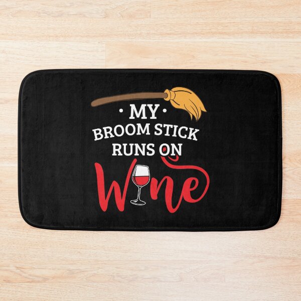 Artikelvorschau, Halloween Shirt My Broomstick Runs On Wine Gift Tee entworfen und verkauft von haselshirt.