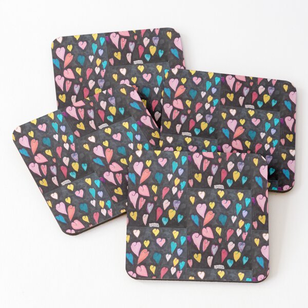 Item preview, Colored heart on black background small size designed and sold by ThereseLyssia.
