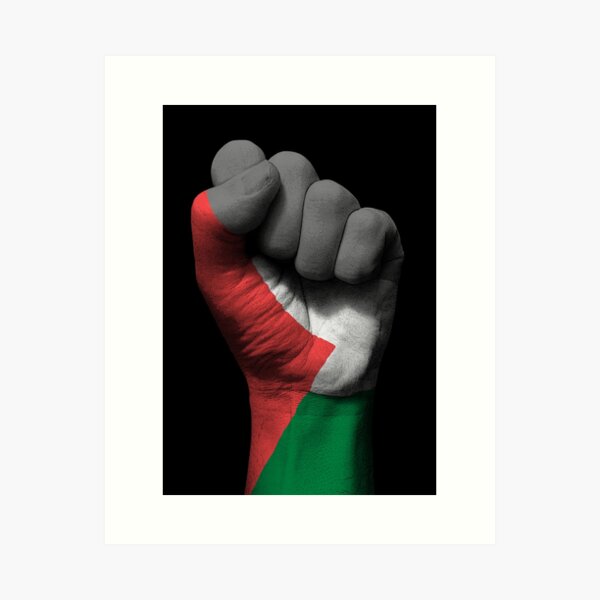 Galeriedruck for Sale mit Palästina Karte Flagge von MKCoolDesigns MK