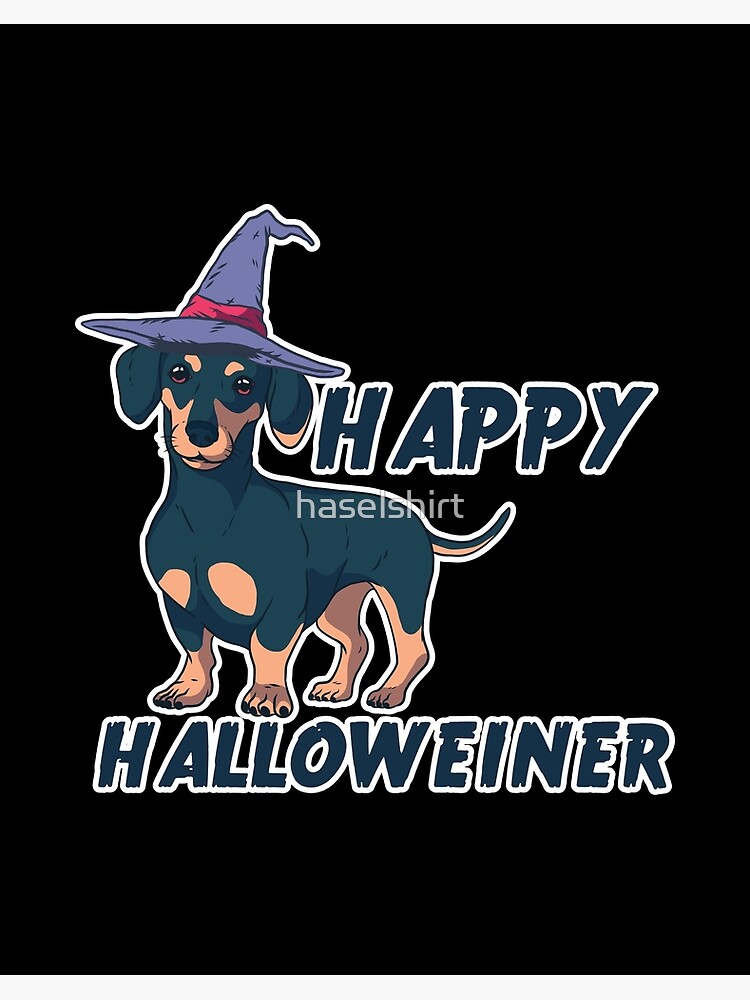 happy halloweenie dachshund