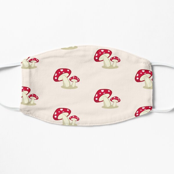Red Mushrooms Flat Mask