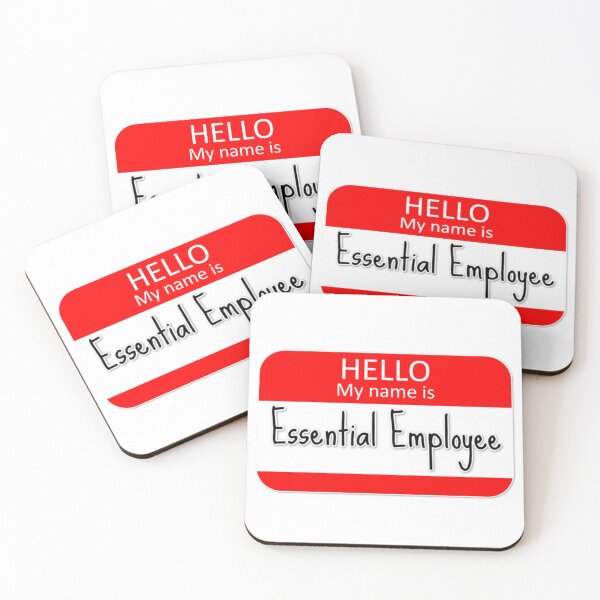 Item preview, ESSENTIAL EMPLOYEE MEMES HELLO MY NAME IS QUARANTINED GIFT IDEA 2020 COVID-19 CORONAVIRUS CHINESE FLU designed and sold by Nextlevellife.