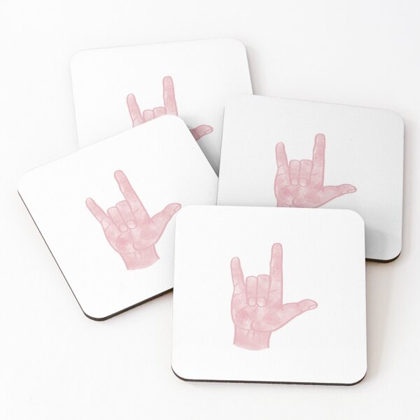 Item preview, ASL I love you pink watercolor designed and sold by claire-lilian.